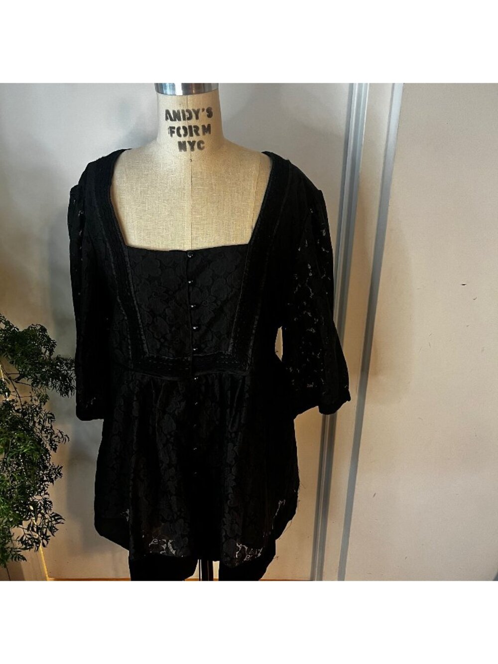 DENIM 24/7 Black Lace Whimsygoth/Steampunk‎ Tunic Dress
